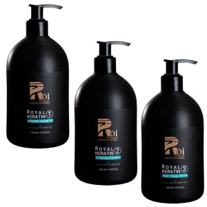 پک مراقبت مو روآ دو بیوتی مدل Royal Keratin حجم 500 میلی لیتر بسته 3 عددی