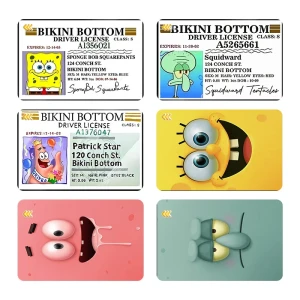استیکر کارت کارنیکا طرح باب اسفنجی spongbob بسته 6 عددی