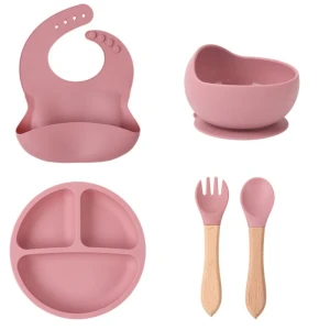 ست ظرف غذا خوری 5 تکه کودک مدل SILICONE