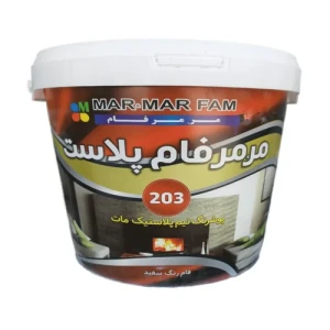 رنگ نیم پلاستیک سفید مات مرمرفام کد 203 وزن 12 کیلوگرم