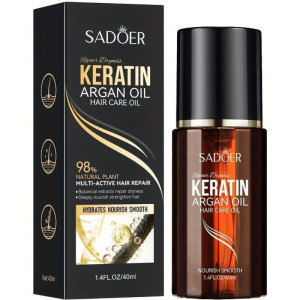روغن آرگان تقویت کننده مو سادور مدل کراتین مناسب برای موهای آسیب دیده حجم 40 میلی لیتر