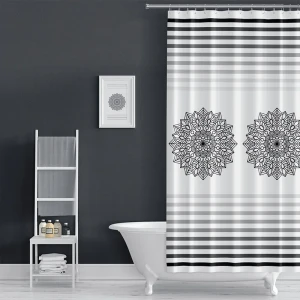 پرده حمام دلفین مدل 2112 سایز 180x200 سانتی متر