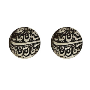 دکمه سردست نقره مردانه گالری ظهیرالدینی طرح سکه قدیمی کد 01