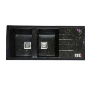 سینک ظرفشویی گرانیت توکار دو لگنه پارادایز مدل ITALY-404-BG