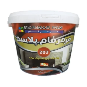 رنگ نیم پلاستیک کرم استخوانی مات مرمرفام کد 203 وزن 12 کیلوگرم