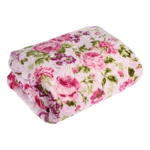 پتو دو نفره گلبافت مدل گلدار پرسی سایز 240x220 سانتی‌متر