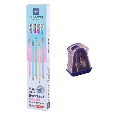 مداد نوکی 2 میلی متری کریتورز کلاس مدل Pastel به همراه تراش مجموعه 11 عددی