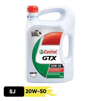 روغن موتور خودرو کاسترول مدل GTX 4L 20W50 SJ حجم 4 لیتر