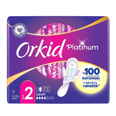 نوار بهداشتی بالدار مشبک نازک ضد حساسیت روز اورکید مدل Platinum با جذب متوسط سایز 2 بسته 7 عددی