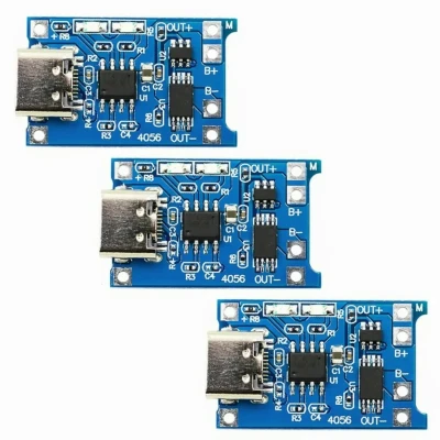 ماژول شارژر باتری مدل TP- 4056 Micro USB TypeC بسته 3 عددی