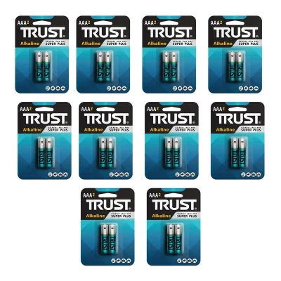 باتری نیم قلمی تراست مدل Alkaline Super Plus بسته 20 عددی