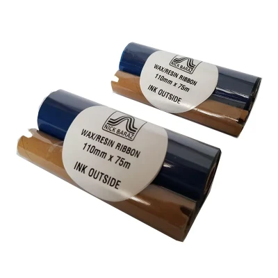 ریبون پرینتر لیبل زن نیک براز مدل WAXRESIN 110mm x 75m بسته 2 عددی
