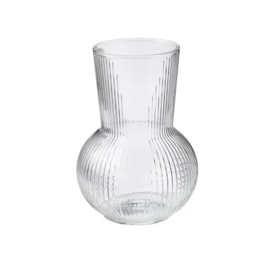 گلدان دکوری شیشه‌ای مدل a301، ابعاد 17×12×12 سانتی‌متر، وزن 200 گرم