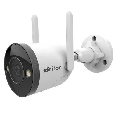 دوربین مداربسته بولت وایرلس برایتون مدل IOT-72B72-TMSC 2 مگاپیکسل با تشخیص حرکت هوشمند، برد دید در شب 25 متر، اتصال Wi-Fi و LAN، استاندارد IP67 و پشتیبانی کارت حافظه تا 256 گیگابایت