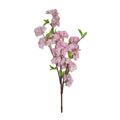 گل مصنوعی شکوفه سیب رومیزی مدل mo140 با گل‌های پارچه‌ای، ابعاد 105x30x7 سانتی‌متر، وزن 300 گرم