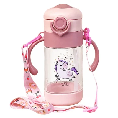 قمقمه کودک مدل نی دار طرح یونیکورن AS CUTE AS YOU گنجایش 0.28 لیتر
