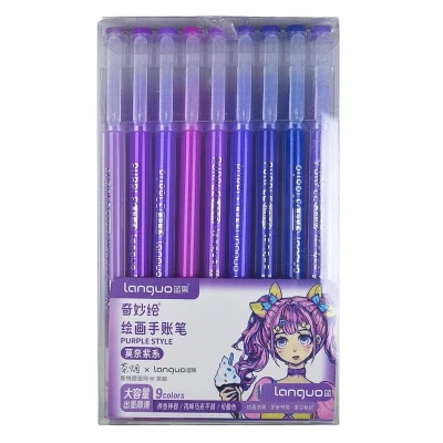 روان نویس 0.6 میلی متری لنگو مدل Purple Style بسته 9 عددی