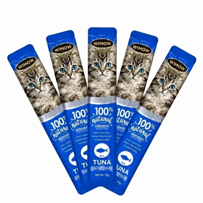 بستنی گربه ویموو مدل Cat Snacks طعم ماهی تن وزن 15 گرم بسته 5 عددی