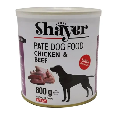 کنسرو غذای سگ شایر مدل chicken and beef 2 وزن 800 گرم