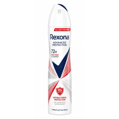 اسپری ضدتعریق زنانه رکسونا مدل Antibacterial Protection 72H حجم 200 میلی‌لیتر