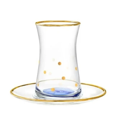 سرویس چای خوری 12 پارچه مادام کوکو مدل Points Dorés Gold