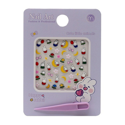 استیکر طراحی ناخن مدل خرگوش و ماه کد 056410