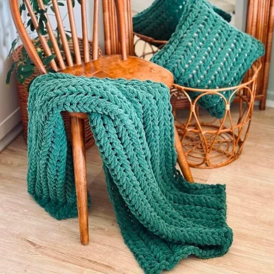 شال مبل مدل پافی طرح گندمی سایز 120x80 سانتی متر