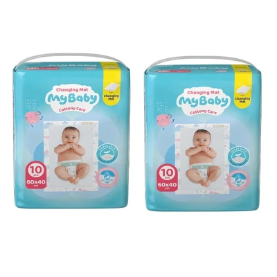 زیرانداز تعویض نوزاد مای بیبی مدل Cottony Care دو بسته 10 عددی