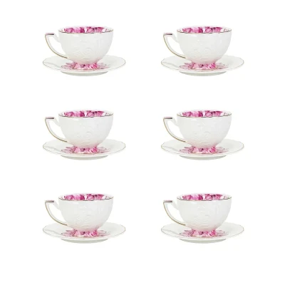 سرویس قهوه خوری 12 پارچه 6 نفره شاهین مدل dantella a
