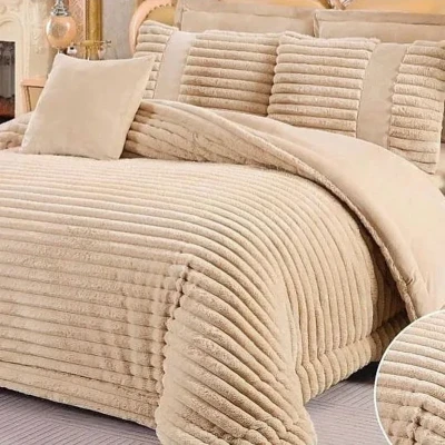 سرویس روتختی مدل مخمل ترک کرکره ای کد AJ 4236 دو نفره 8 تکه