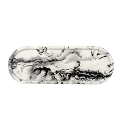 سینی سرو طرح بیضی مدل رگه دار سنگی