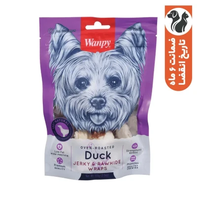 تشویقی سگ ونپی مدل Duck Jerky & Rawhide Wraps با طعم اردک وزن 100 گرم