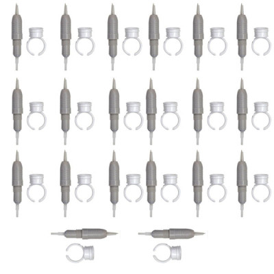کارتریج میکرونیدلینگ مدل FLAT NEEDLE 3 به همراه تشتک تتو مجموعه 20 عددی
