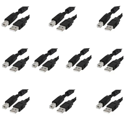 کابل USB پرینتر مدل HighSpeed طول 1.5 متر بسته 10 عددی