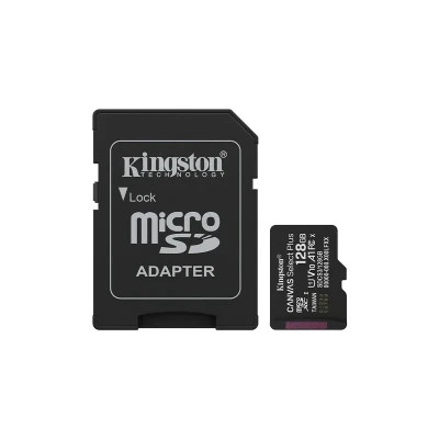 کارت حافظه microSDXC کینگستون مدل CANVAS کلاس 10 استاندارد UHS-I U1 سرعت 100MBps ظرفیت 128 گیگابایت به همراه تبدیل SD