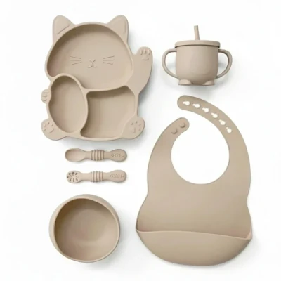 ست ظرف غذاخوری 6 تکه کودک مدل SILICONE