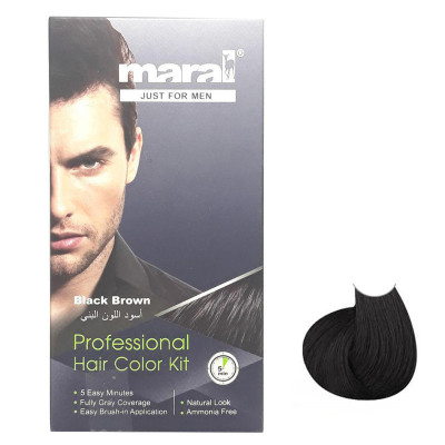 کیت رنگ مو مارال مدل Black Brown حجم 50 میلی لیتر رنگ مشکی تیره