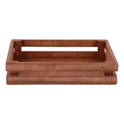 سینی چوبی مستطیل مدل S2 مناسب سرو و میوه‌خوری با ابعاد 30x19.5 سانتی‌متر و وزن 455 گرم، غیرقابل شست‌وشو