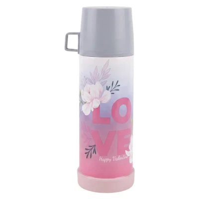 فلاسک کودک مدل فنجان دار طرح LOVE کد TA144 گنجایش 1 لیتر