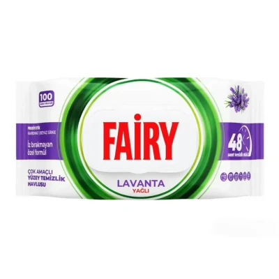 دستمال مرطوب فیری مدل Lavanta بسته 100 عددی