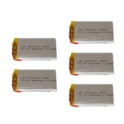 باتری لیتیوم یون قابل شارژ کد 010265P ظرفیت 600 میلی‌آمپر ساعت بسته 5 عددی
