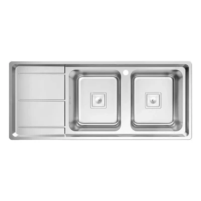 سینک ظرفشویی استیل توکار دو لگنه میکس پلاس مدل 8092-S45