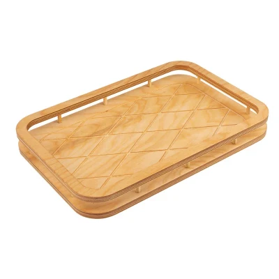 سینی بدون دسته مدل مستطیل طرح سبد سایز 36x24 سانتی متر