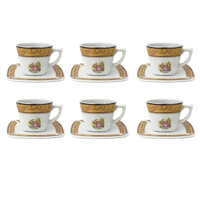 سرویس قهوه خوری 12پارچه 6 نفره شرکت صنایع چینی تقدیس مدل لیلی و مجنون کد 02
