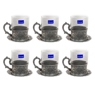 سرویس چای خوری 12 پارچه مدل پیوتر سیلور مات کد 8065