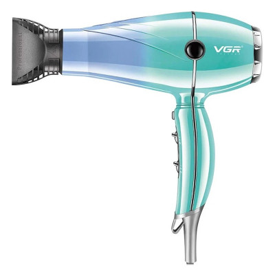 سشوار حرفه‌ای 2000 وات وی جی ار مدل V-452، موتور AC، وزن 900 گرم، دارای سری متمرکز‌کننده باریک با ویژگی صاف‌کنندگی، حجم‌دهندگی، با قابلیت باد سرد