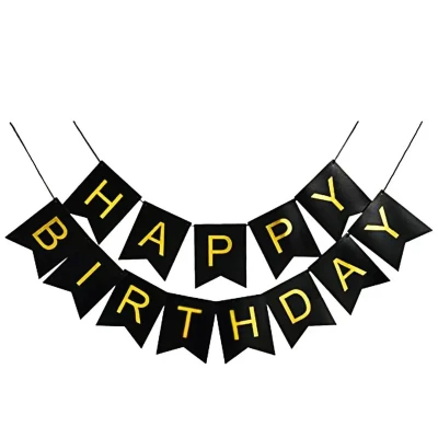 ریسه تزئینی تولد مدل Happy Birthday طلاکوب