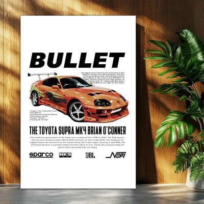 تابلو شاسی بکلیت طرح ماشین و خودرو تویوتا TOYOTA SUPRA MK4 مدل T-po1554
