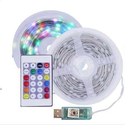 ریسه ال ای دی مدل فول کالر هوشمند بلوتوثی کد RGB IC usb 5v طول 10 متر