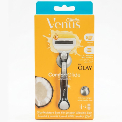 خود تراش ژیلت مدل Venus Comfortglide Coconut Scent Plus Olay به همراه تیغ یدک